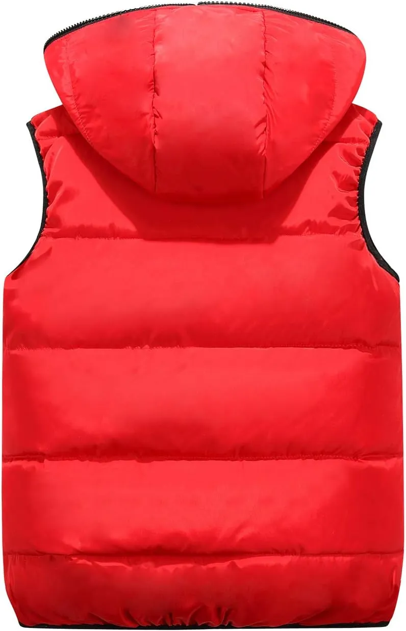 Happy Cherry Kids Winter Hooded Vest Padded Camouflage Reversible Waistcoat Sleevelss Jacket 3-12Y