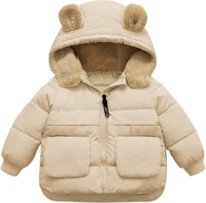 Happy Cherry Toddler Kids Winter Warm Jacket Down Puffer Coat Thick Hooded Outwear