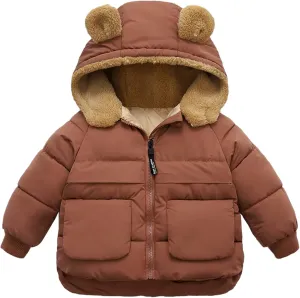 Happy Cherry Toddler Kids Winter Warm Jacket Down Puffer Coat Thick Hooded Outwear