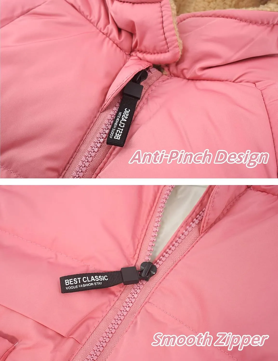 Happy Cherry Toddler Kids Winter Warm Jacket Down Puffer Coat Thick Hooded Outwear
