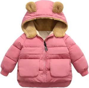 Happy Cherry Toddler Kids Winter Warm Jacket Down Puffer Coat Thick Hooded Outwear