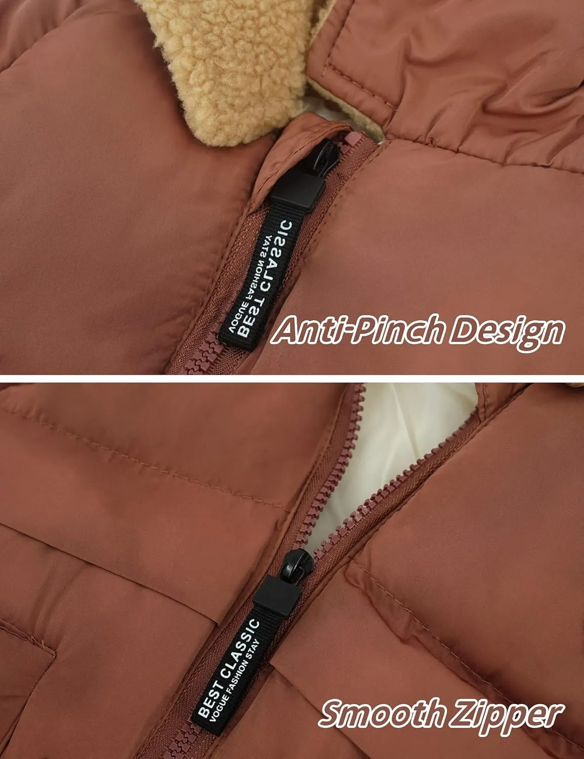 Happy Cherry Toddler Kids Winter Warm Jacket Down Puffer Coat Thick Hooded Outwear