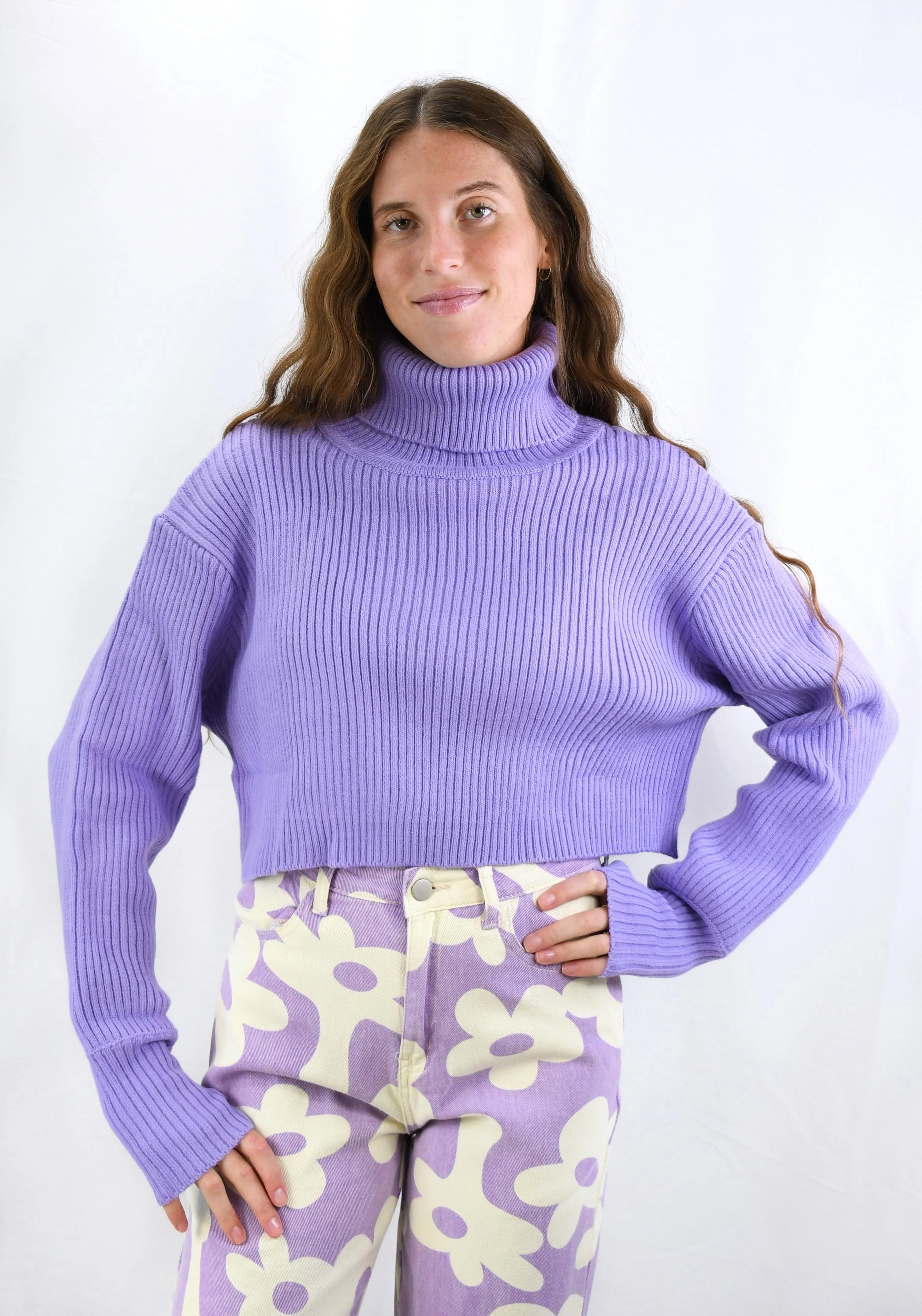 Happy Days Cropped Turtleneck Sweater