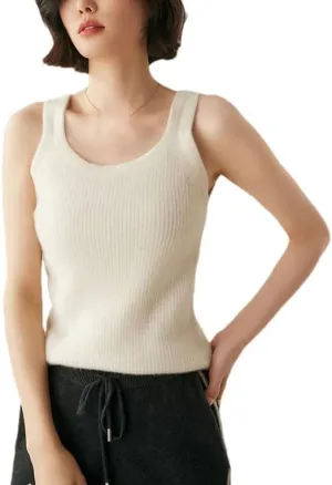 Hgvcfcv Women Basic Camisole Office Lady Sleeveless Sweater Knit Soft Comfy Tank Tops