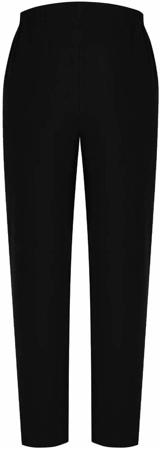 High Waisted Pants for Women Casual Linen Slacks Loose Wide Leg Trousers Side Button Elastic Waist Straight Pants