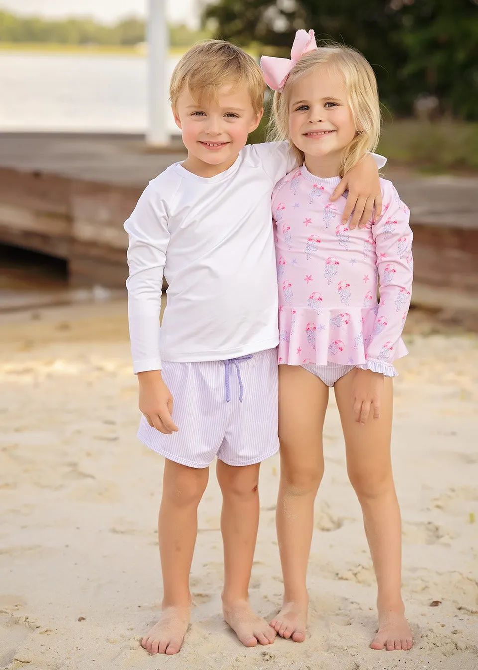 James Swimsuit | Lavender Stripe (10, 12)
