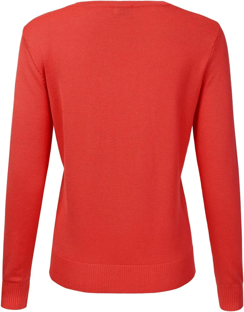 JJ Perfection Basic Button Down Soft Knitted Cardigan Long Sleeve Crew Neck Casual Sweater Jackets for Womens with Plus Size
