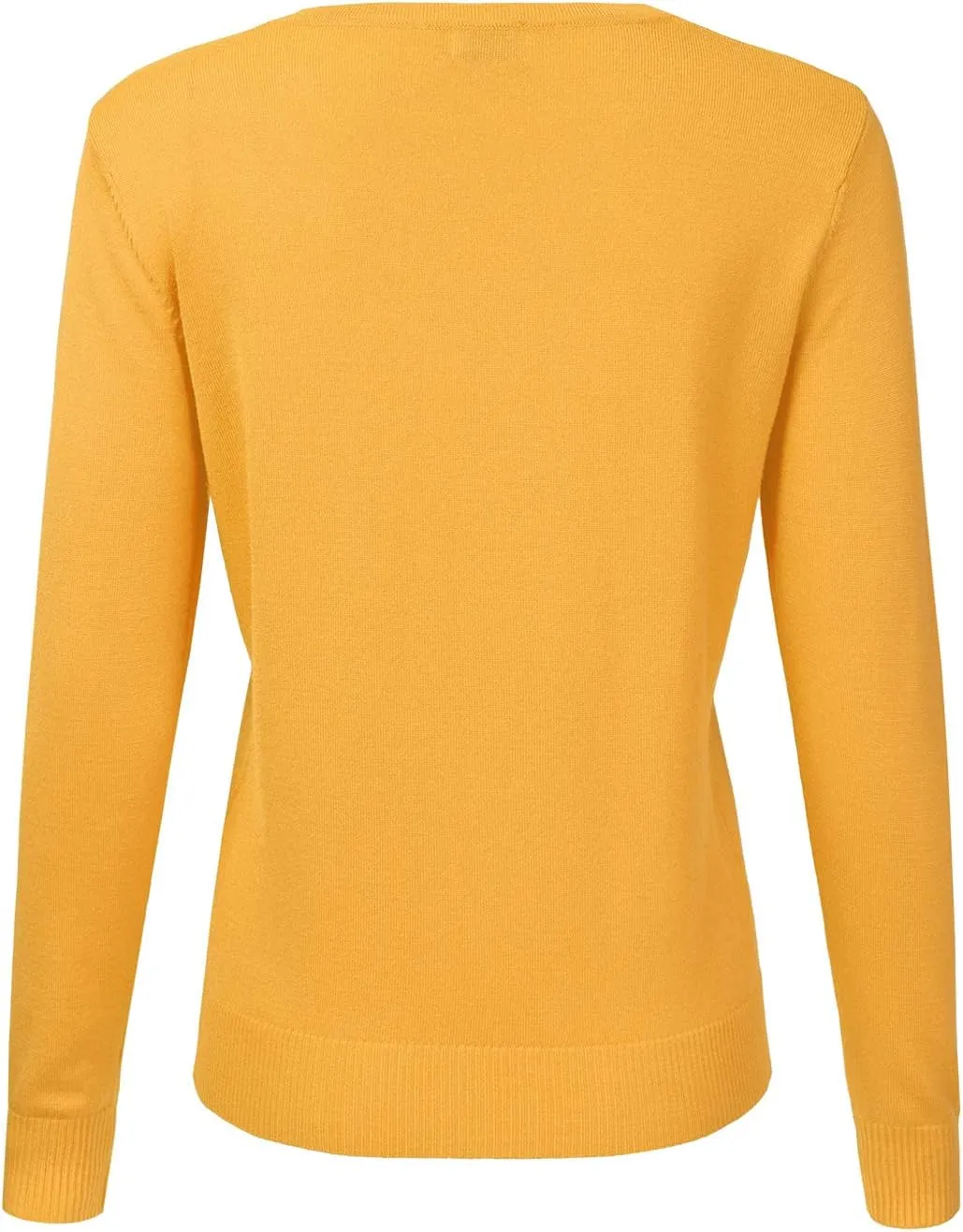 JJ Perfection Basic Button Down Soft Knitted Cardigan Long Sleeve Crew Neck Casual Sweater Jackets for Womens with Plus Size