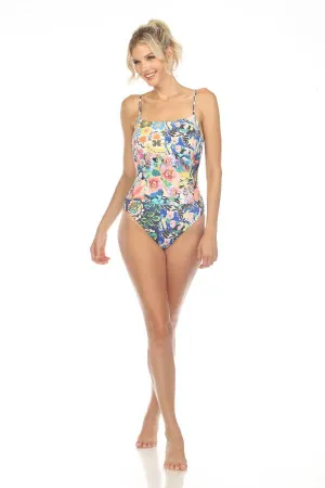 Johnny Was Layla Spaghetti Strap One Piece Swimsuit Boho Chic CSW0223-F