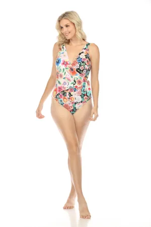 Johnny Was Mirror and Evening Palace Wrap One Piece Swimsuit Plus Size CSW4723-NX