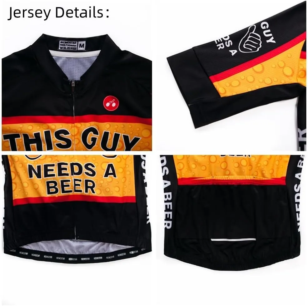 JPOJPO Cycling Jersey Men Set Bike Shirt Kit Short Sleeve Clothing Tops 5D Padded Shorts Summer Breathable Quick-Dry S-3XL