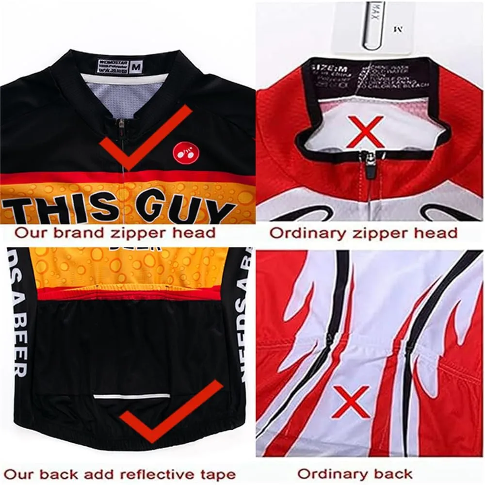 JPOJPO Cycling Jersey Men Set Bike Shirt Kit Short Sleeve Clothing Tops 5D Padded Shorts Summer Breathable Quick-Dry S-3XL