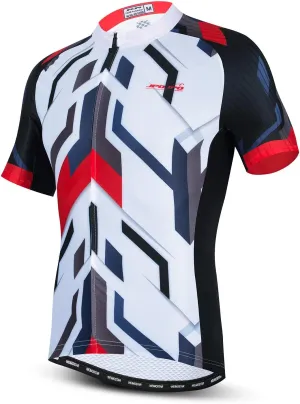 JPOJPO Men's Cycling Jersey Bike Short Sleeve with 4 Rear Pockets Breathable,Quick Dry Shirt Tops S-3XL