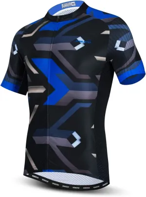JPOJPO Men's Cycling Jersey Bike Short Sleeve with 4 Rear Pockets Breathable,Quick Dry Shirt Tops S-3XL