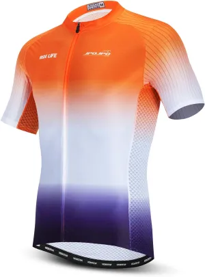 JPOJPO Men's Cycling Jersey Bike Short Sleeve with 4 Rear Pockets Breathable,Quick Dry Shirt Tops S-3XL