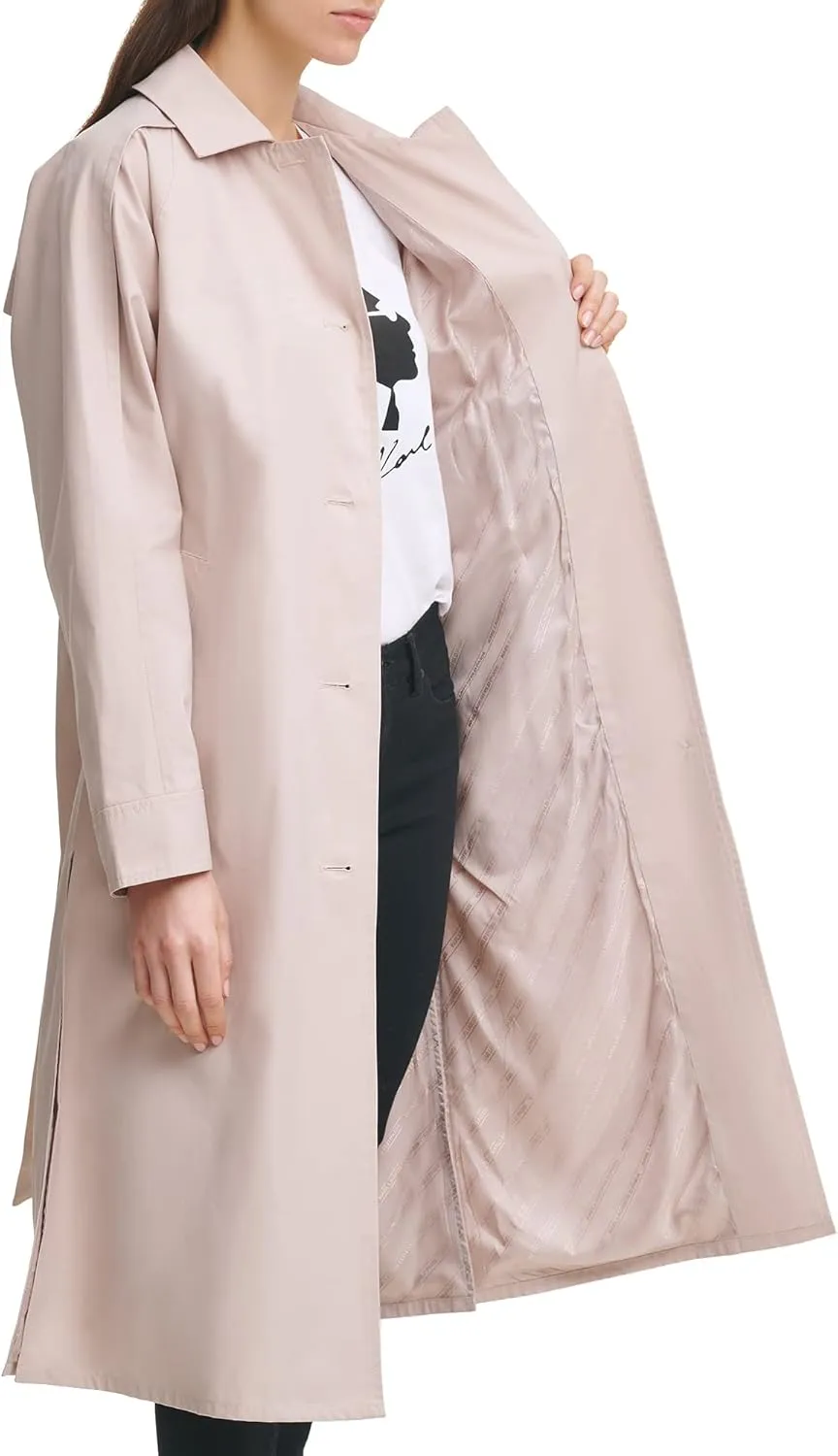 Karl Lagerfeld Paris Women's Belted Trench Coat