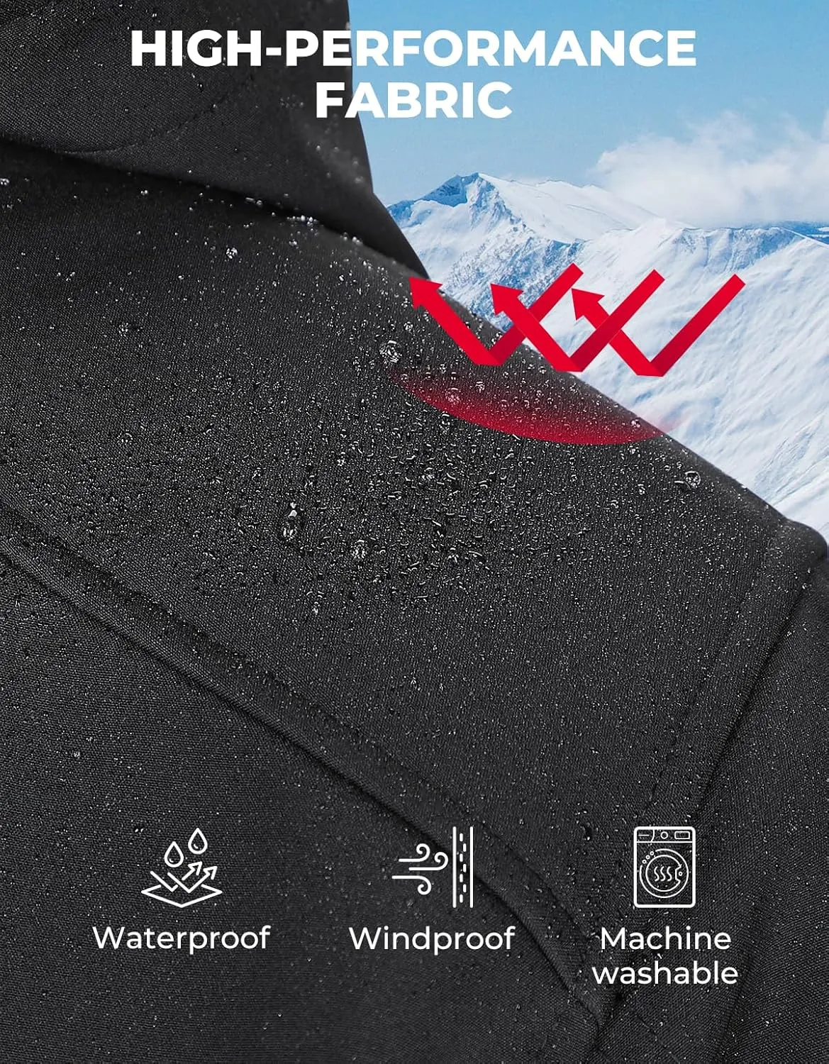 KEMIMOTO Heated Jackets for Men with 15000mAh Battery Pack, Winter Outdoor Warming Soft Shell Electric Heating Coat