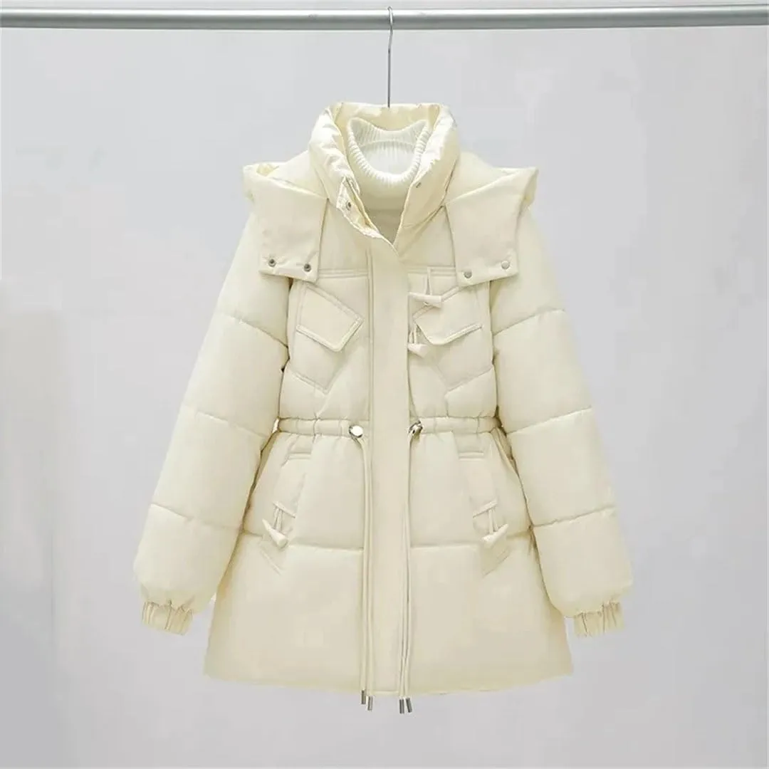 Korean Fashion Down Cotton-Padded Jacket Women Long Parkas Winter Warm Cotton Padded Coat Outerwear