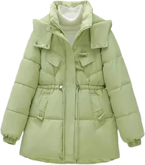 Korean Fashion Down Cotton-Padded Jacket Women Long Parkas Winter Warm Cotton Padded Coat Outerwear