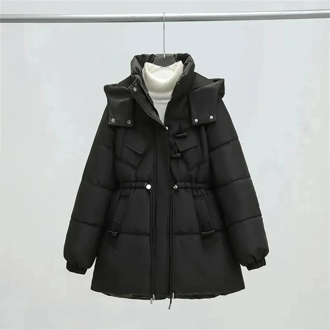 Korean Fashion Down Cotton-Padded Jacket Women Long Parkas Winter Warm Cotton Padded Coat Outerwear