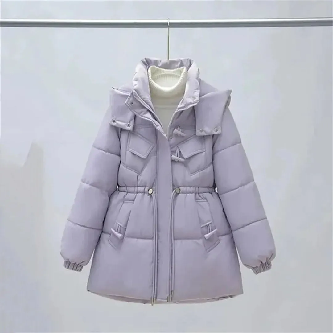 Korean Fashion Down Cotton-Padded Jacket Women Long Parkas Winter Warm Cotton Padded Coat Outerwear