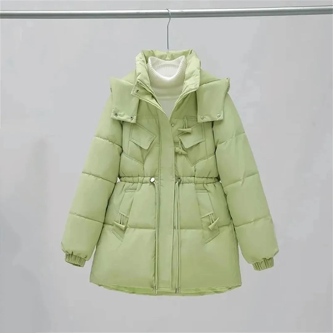 Korean Fashion Down Cotton-Padded Jacket Women Long Parkas Winter Warm Cotton Padded Coat Outerwear