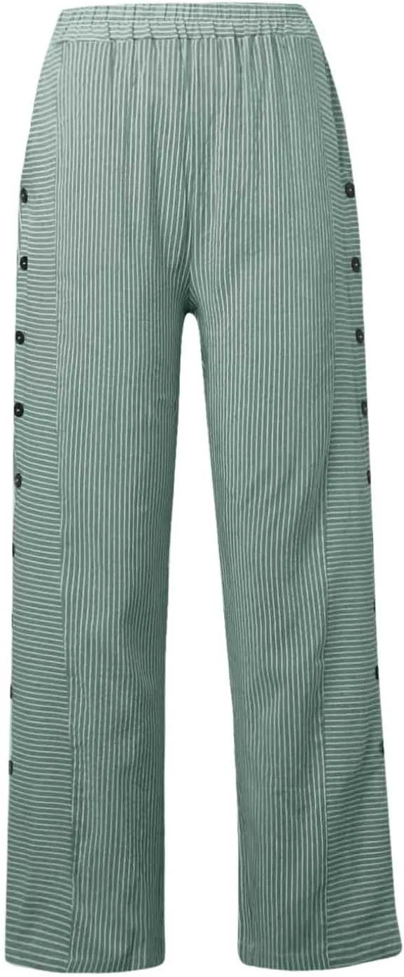 Linen Capris Women Lightweight Drawstring Elastic Waist Casual Capri Pants Baggy 2025 Trendy Summer Straight Trousers