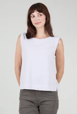 Linen Cotton Jersey Shell, Aluminum