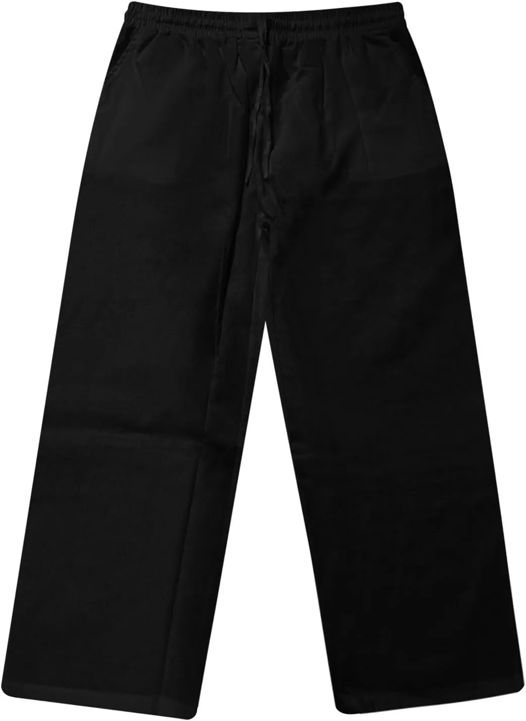 Linen Pants Men Casual Elastic Waist Drawstring Mens Trousers Lightweight Beach Summer Pants Fashion Loose Slacks