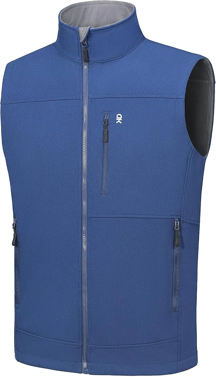 Little Donkey Andy Men's Golf Vest Warm Fleece Lining Hiking Vests Zip Up Sleeveless Outerwear Jacket