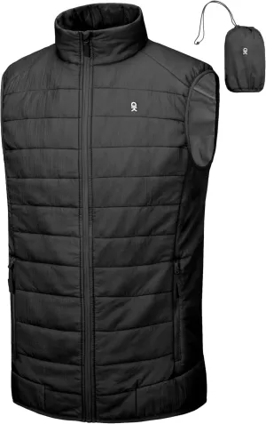 Little Donkey Andy Men's Packable Lightweight Puffer Vest with Recycled Insulation for Running Golf