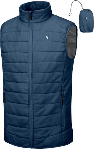 Little Donkey Andy Men's Packable Lightweight Puffer Vest with Recycled Insulation for Running Golf