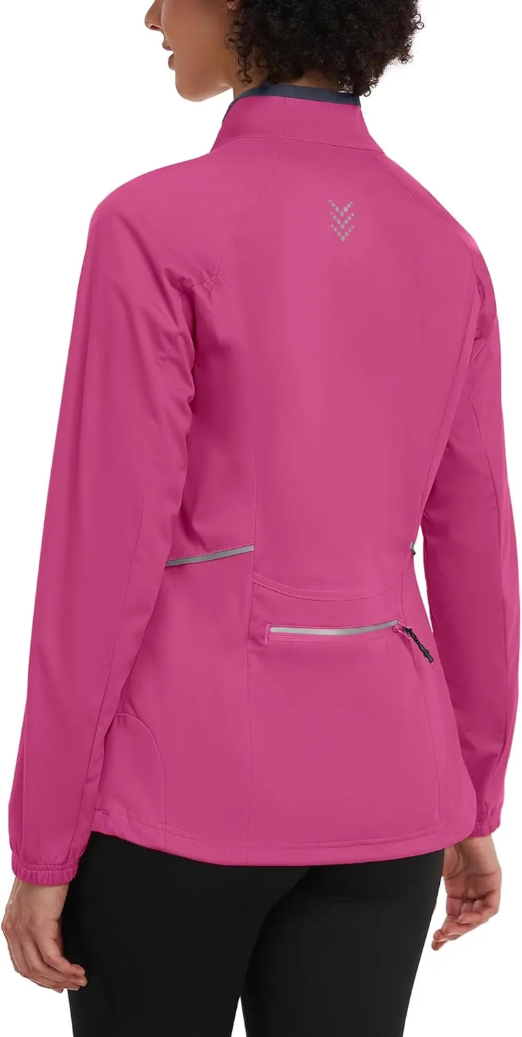 Little Donkey Andy Womens Lightweight Softshell Jacket for Running Cycling, Water Repellent Windbreaker with Zipper Pockets