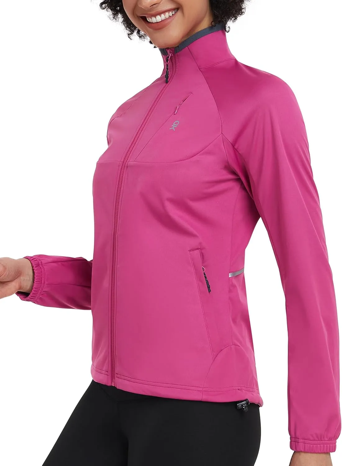Little Donkey Andy Womens Lightweight Softshell Jacket for Running Cycling, Water Repellent Windbreaker with Zipper Pockets