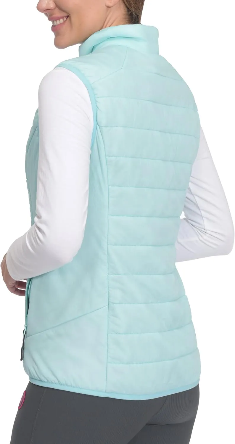 Little Donkey Andy Women's Packable Lightweight Puffer Vest with Recycled Insulation for Running Hiking