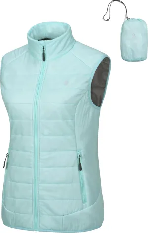 Little Donkey Andy Women's Packable Lightweight Puffer Vest with Recycled Insulation for Running Hiking