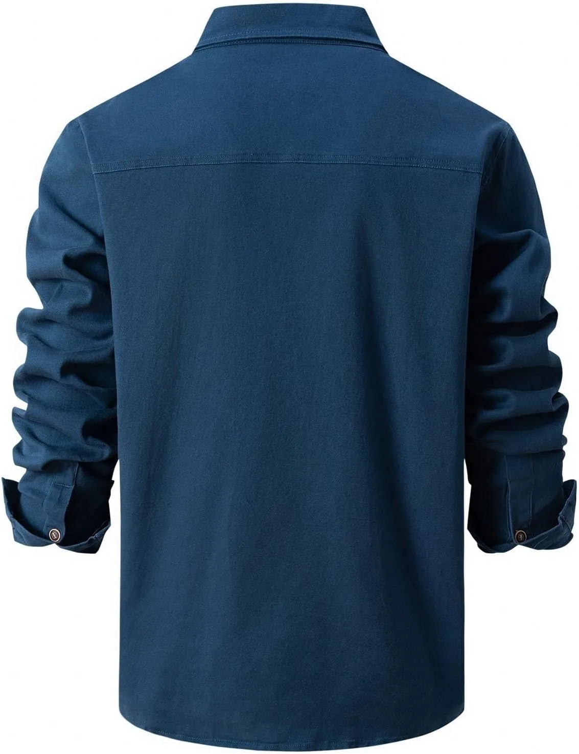 Lu's Chic Men's Shirt Jacket Soft Trucker Long Sleeve Cotton Shacket Fall Classic Button Casual Western