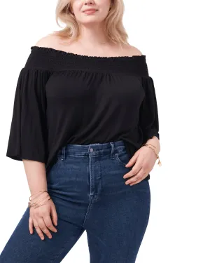 Macey Off The Shoulder Top | Rich Black