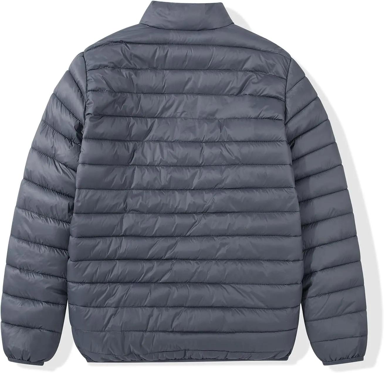 MADHERO Mens Puffer Jacket Packable Lightweight Water-Resistant Stand Collar Down Alternative Puffy Outerwear Coat