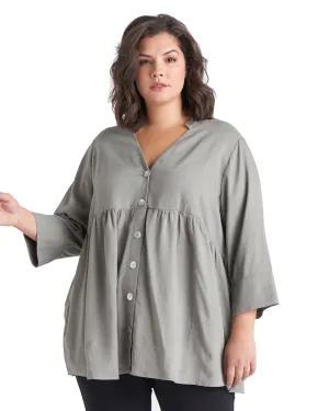 Madilyn Button Front Blouse | Light Green