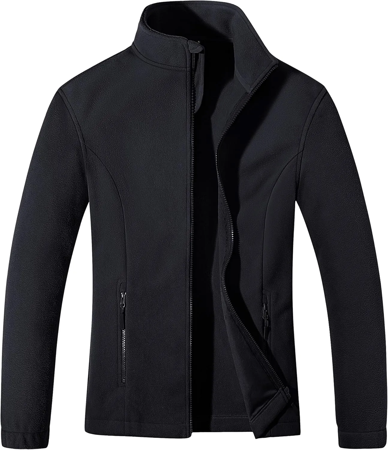 MAGCOMSEN Women's Fleece Jacket Zip Up Coat Lightweight Soft Warm Long Sleeve Jackets with Pockets for Winter