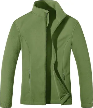 MAGCOMSEN Women's Fleece Jacket Zip Up Coat Lightweight Soft Warm Long Sleeve Jackets with Pockets for Winter