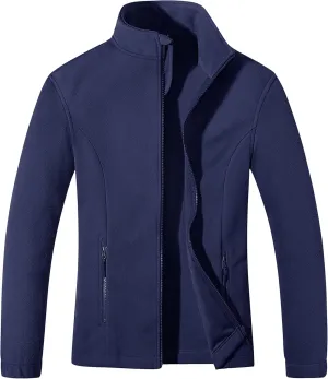 MAGCOMSEN Women's Fleece Jacket Zip Up Coat Lightweight Soft Warm Long Sleeve Jackets with Pockets for Winter