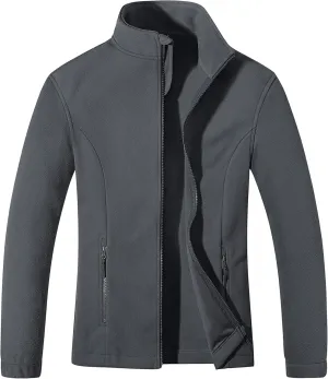 MAGCOMSEN Women's Fleece Jacket Zip Up Coat Lightweight Soft Warm Long Sleeve Jackets with Pockets for Winter