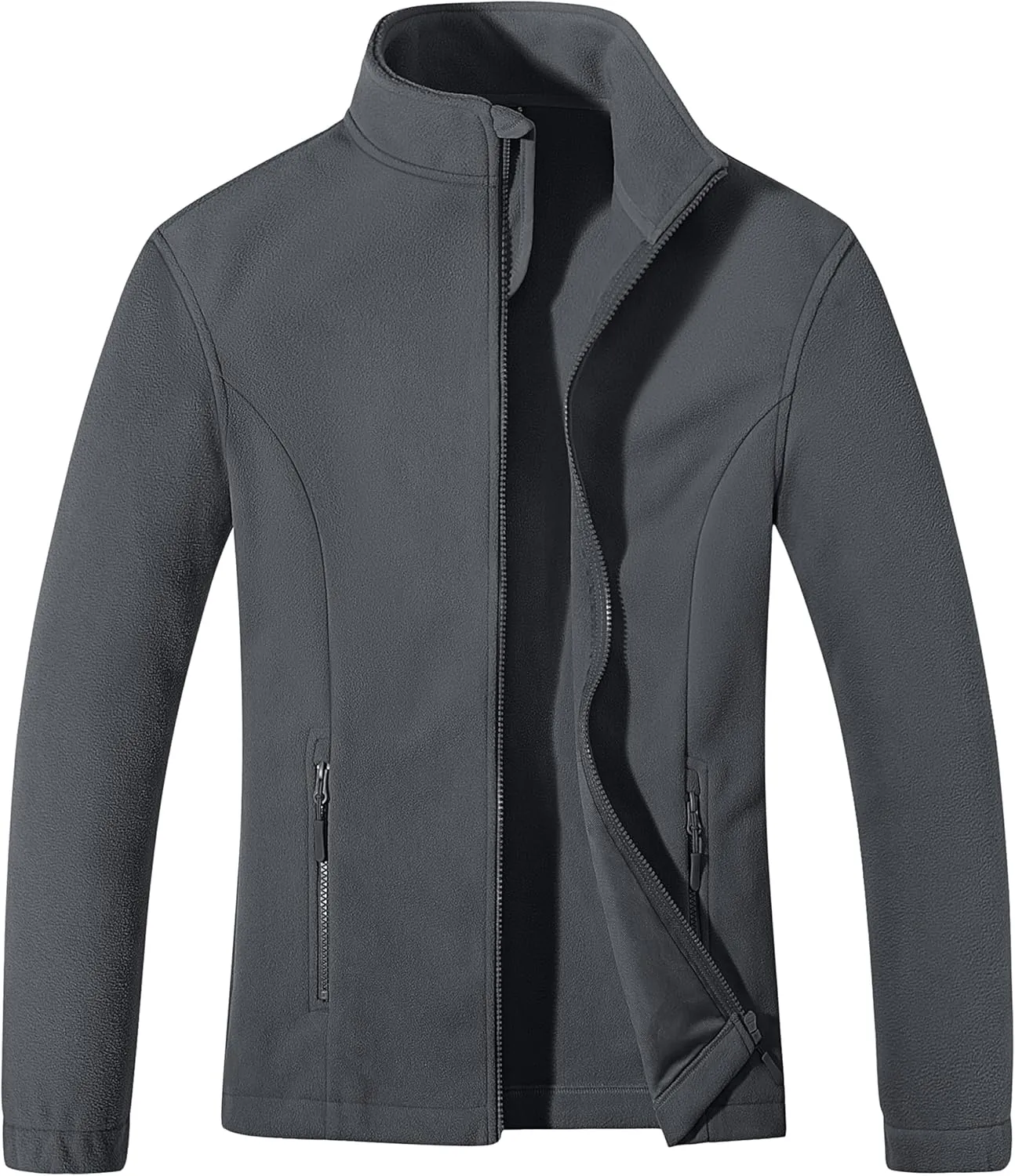 MAGCOMSEN Women's Fleece Jacket Zip Up Coat Lightweight Soft Warm Long Sleeve Jackets with Pockets for Winter