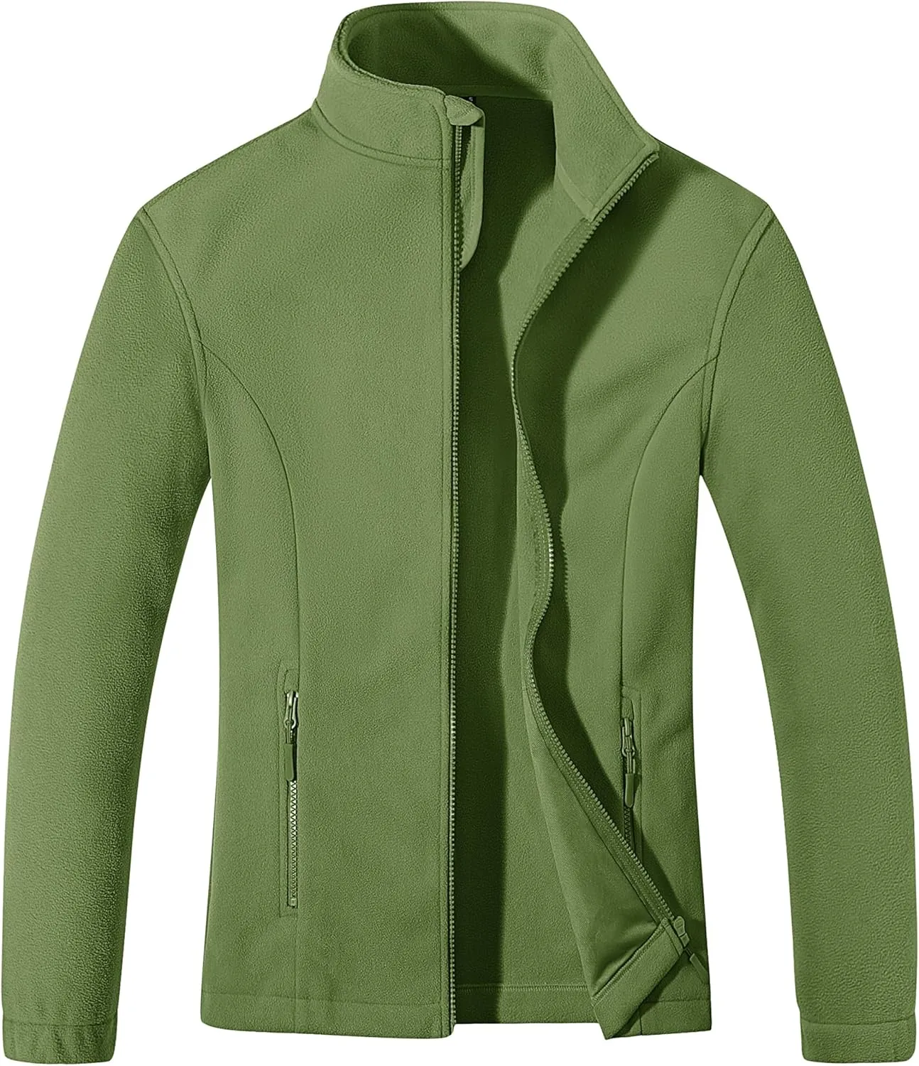 MAGCOMSEN Women's Fleece Jacket Zip Up Coat Lightweight Soft Warm Long Sleeve Jackets with Pockets for Winter