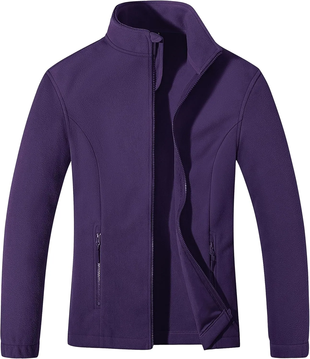 MAGCOMSEN Women's Fleece Jacket Zip Up Coat Lightweight Soft Warm Long Sleeve Jackets with Pockets for Winter