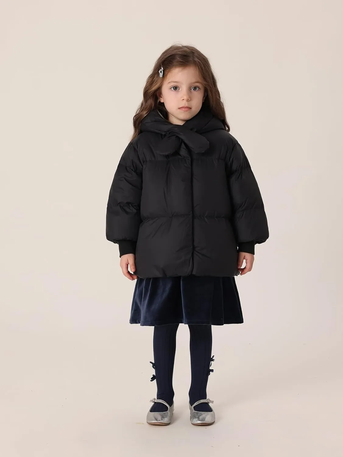 marc & janie Girls Ultralight Hooded Down Jacket Long Sleeve Coat Soft Warm Outerwear 541890