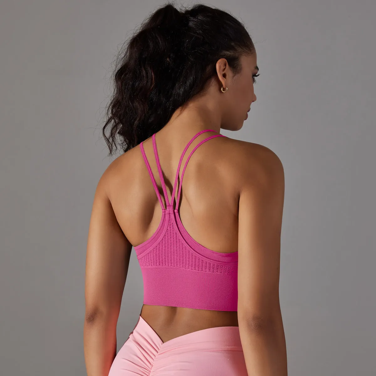 MB FASHION Ribbed High-Neck Crop Top with Double Shoulder Straps 6624LY
