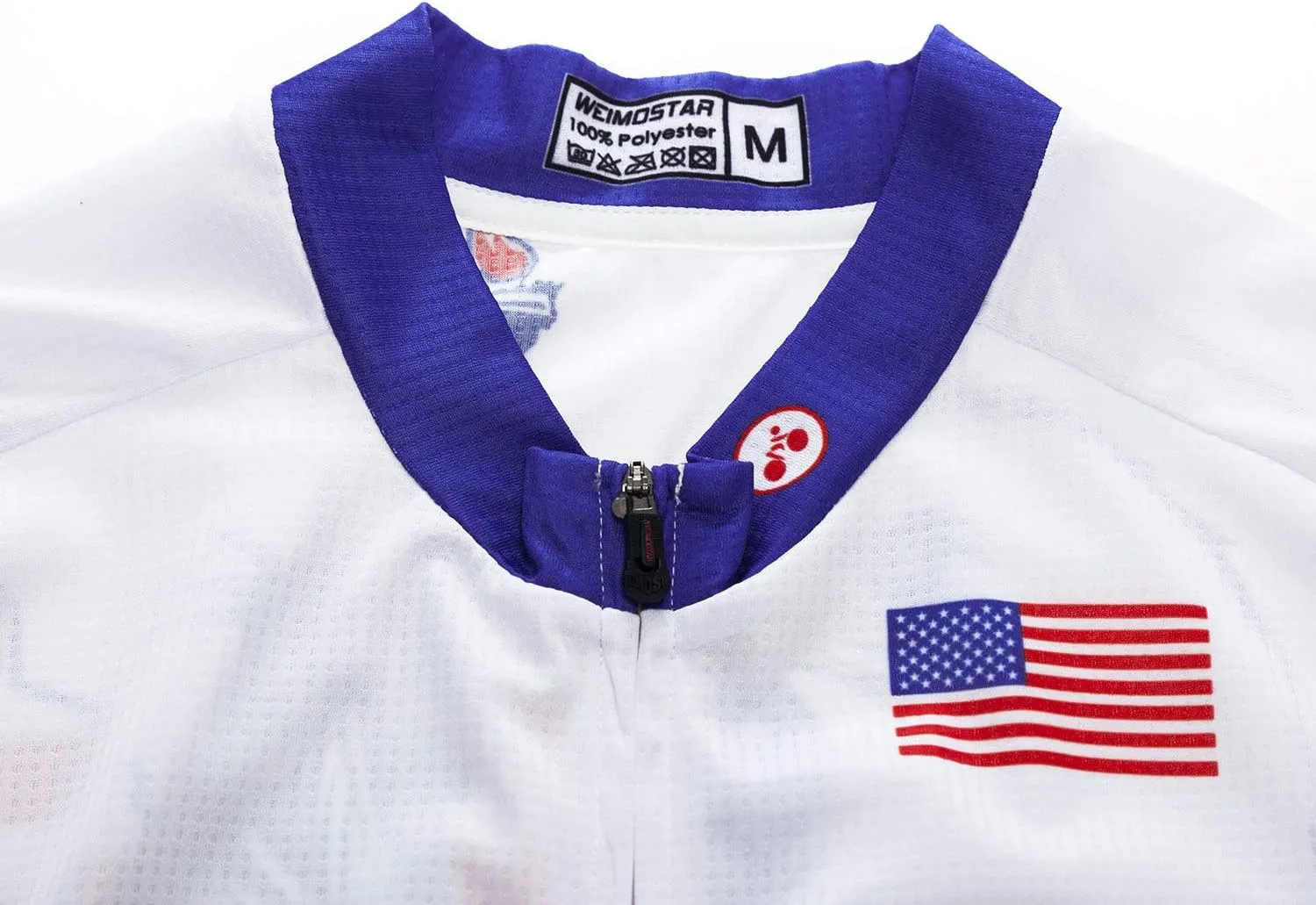 Men Cycling Jersey USA Bike Short Sleeve 3-Pockets Breathable Quick-Dry Shirt Tops S-3XL